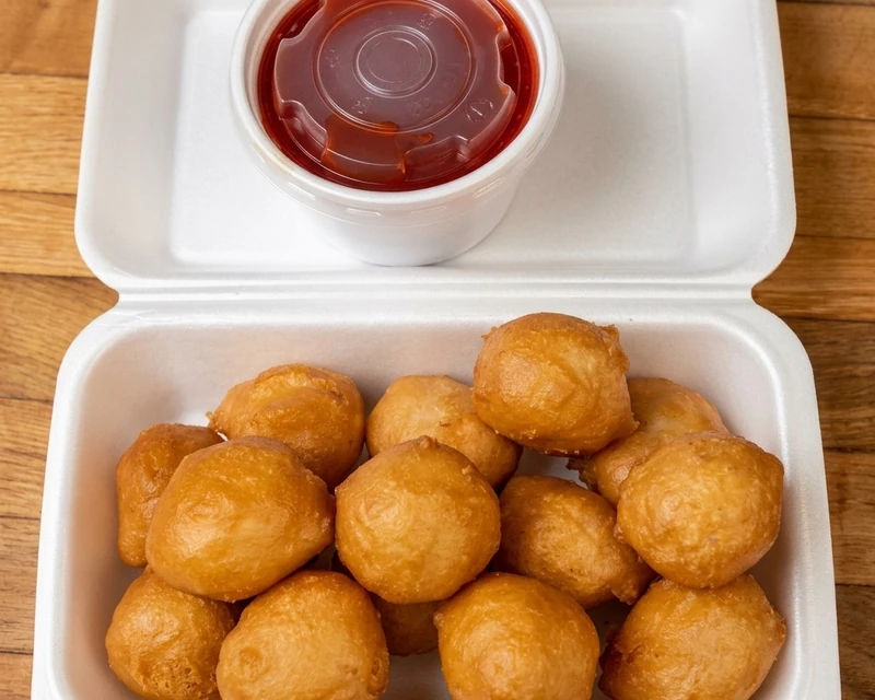 Sweet and sour chicken balls at New China Kitchen, a Chinese restaurant on Saint Anne's Road, Winnipeg
